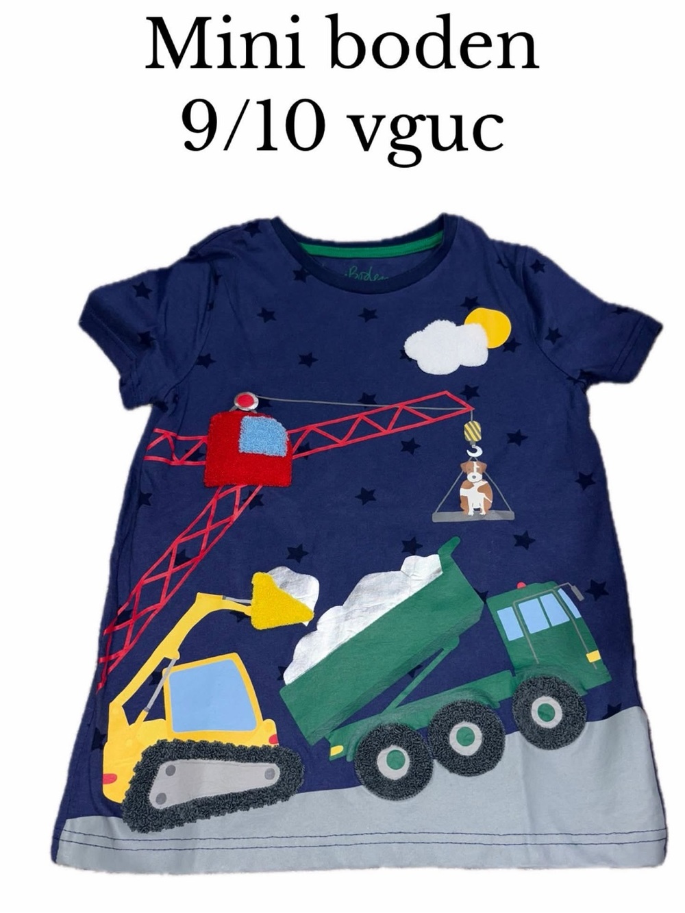 Mini boden 9/10 construction shirt